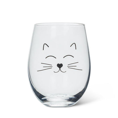 Cat Face Stemless Wine Glass