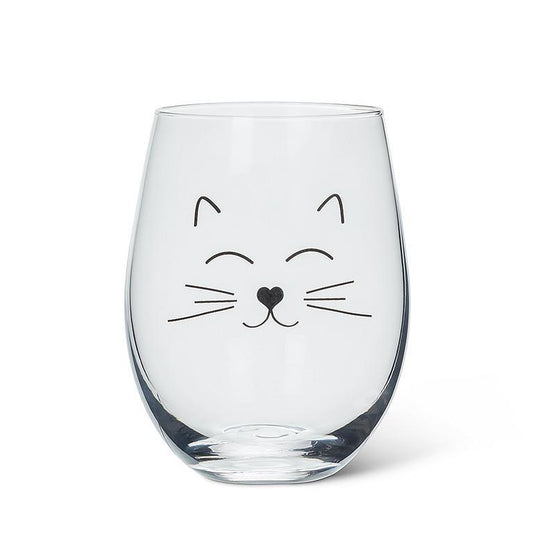 Cat Face Stemless Wine Glass