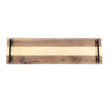 Two Tone Charcuterie Board With Black Handles