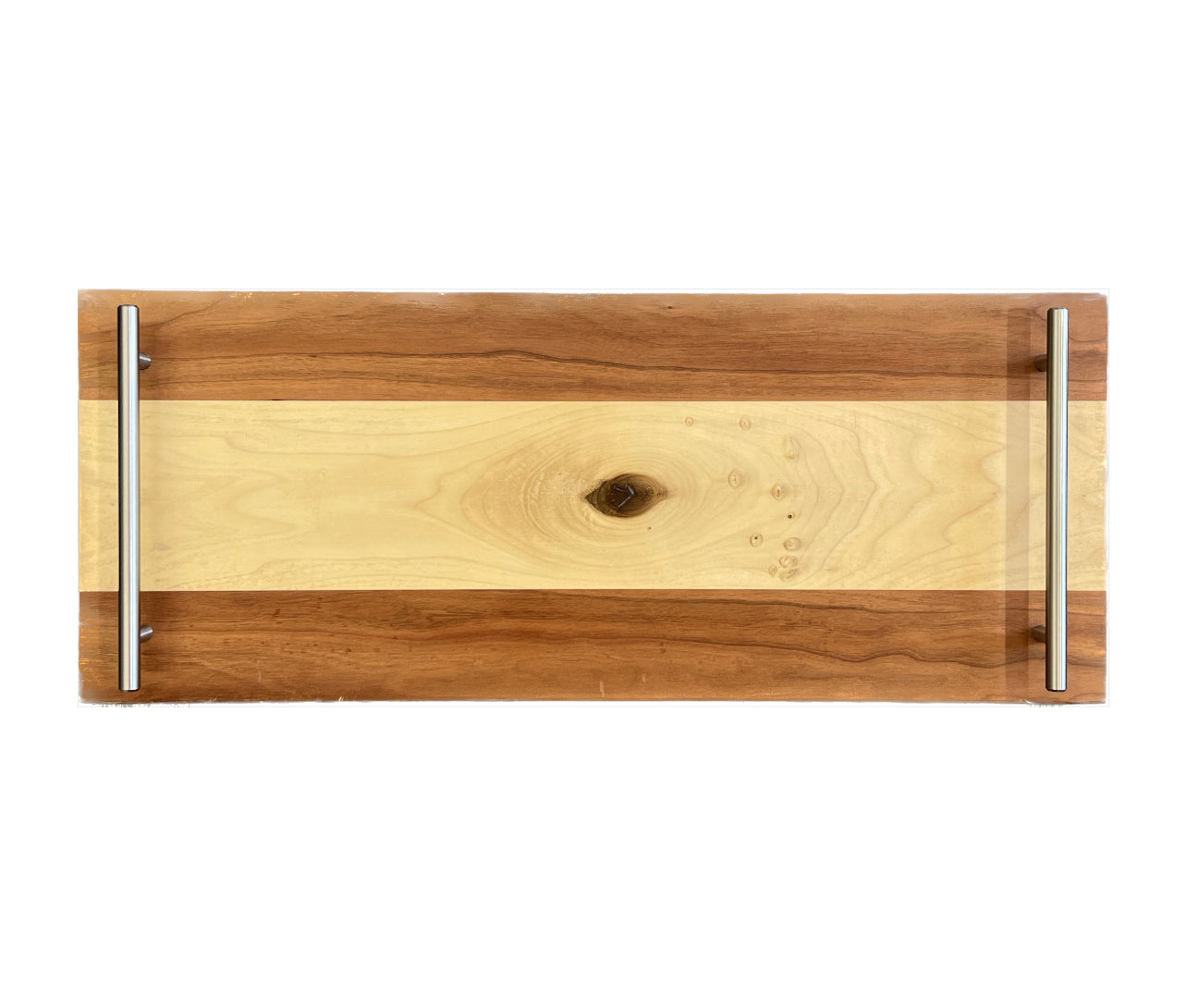 Two Tone Charcuterie Board With Silver Handles