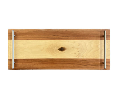 Two Tone Charcuterie Board With Silver Handles