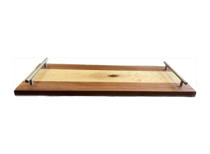 Two Tone Charcuterie Board With Silver Handles