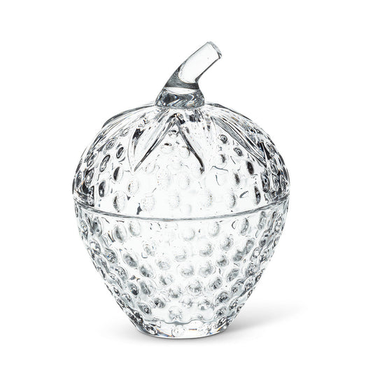 Glass Strawberry Trinket Box