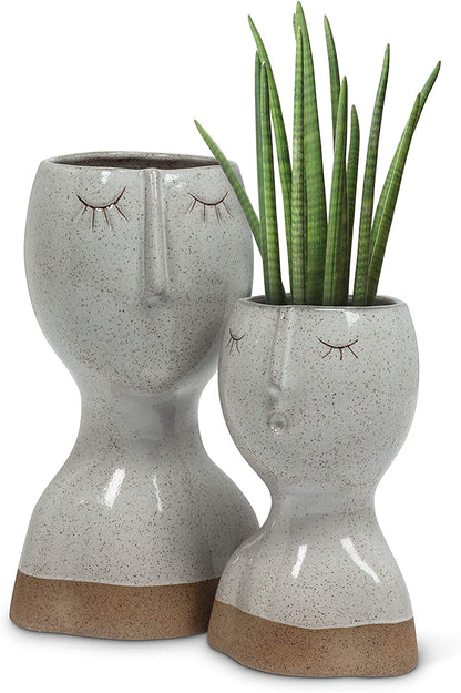 Small Eyes Closed Face Vase