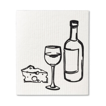 Wine and Cheese Dish Cloth (Pack of Two)