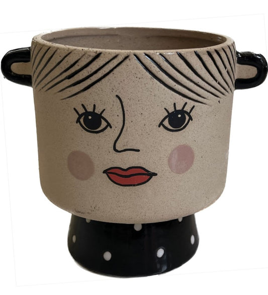 Small Face Planter with Red Lips