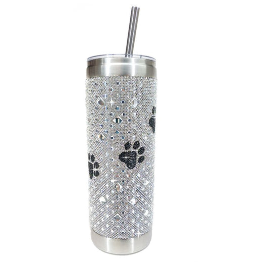 Diamonds In The Ruff Black Paws Tumbler