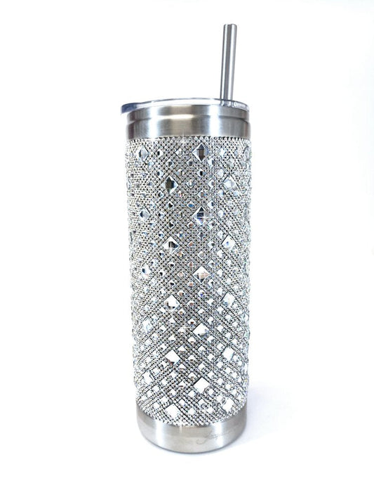 Royal Ice White Diamond Silver Tumbler