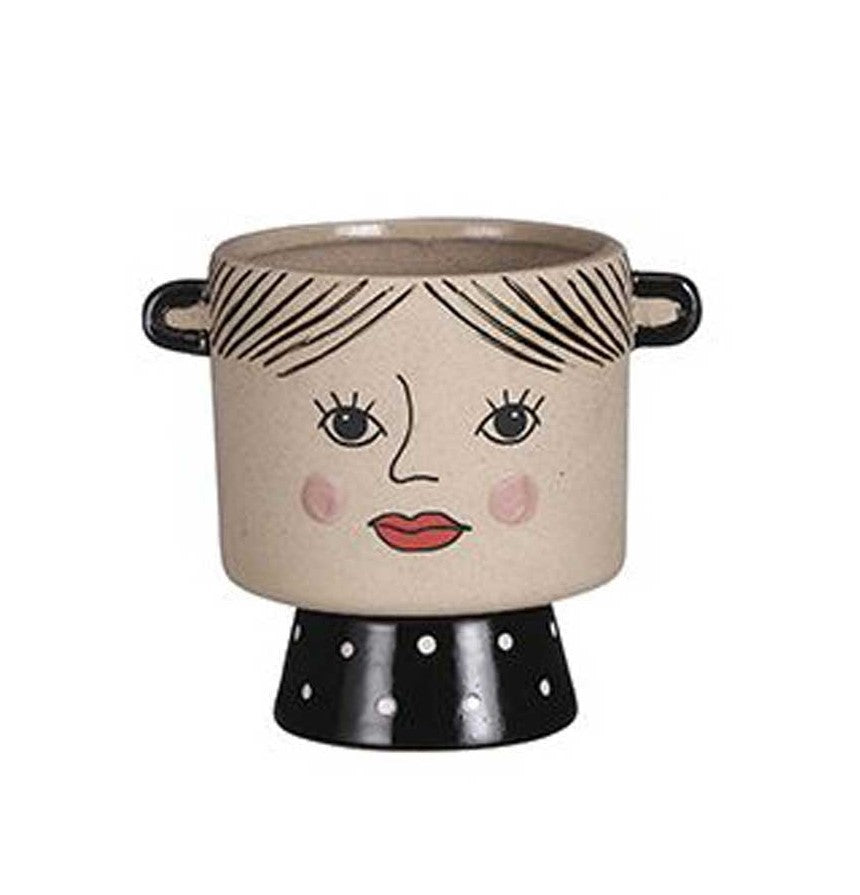 Large Face Planter With Red Lips