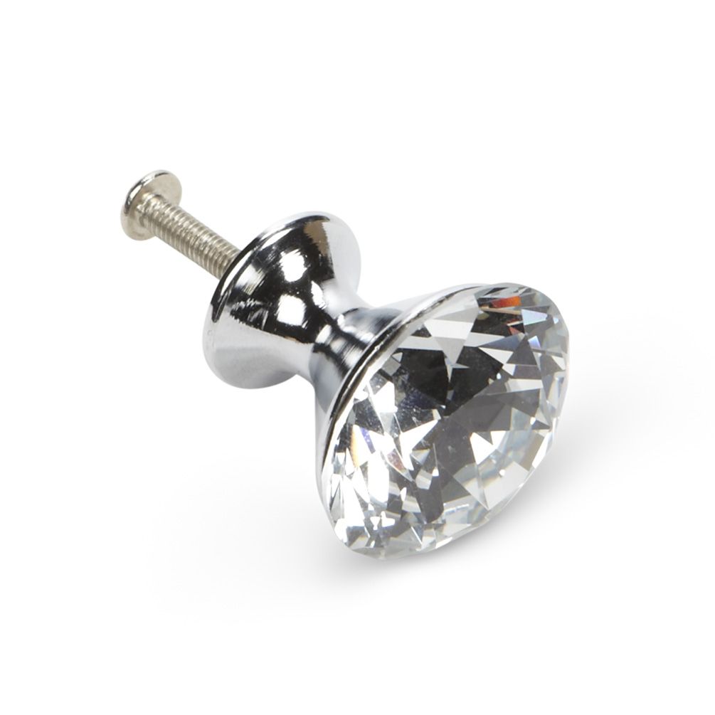 Large Flat Cut Crystal Knob